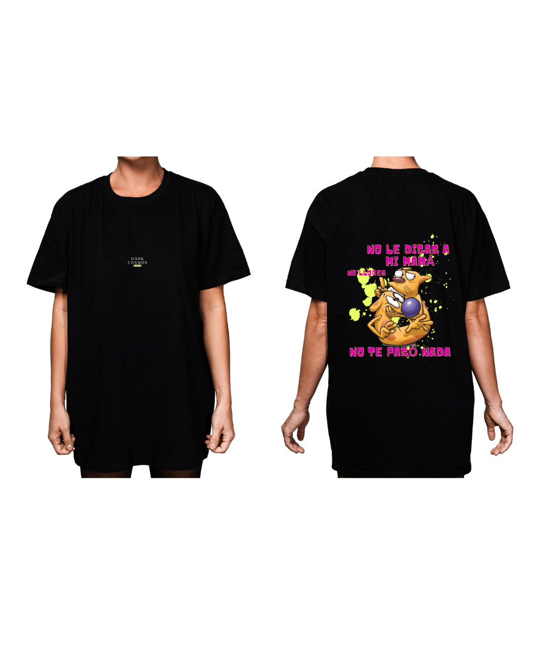 #3013 Playera Oversized Cat Dog - Dark Cosmos MX
