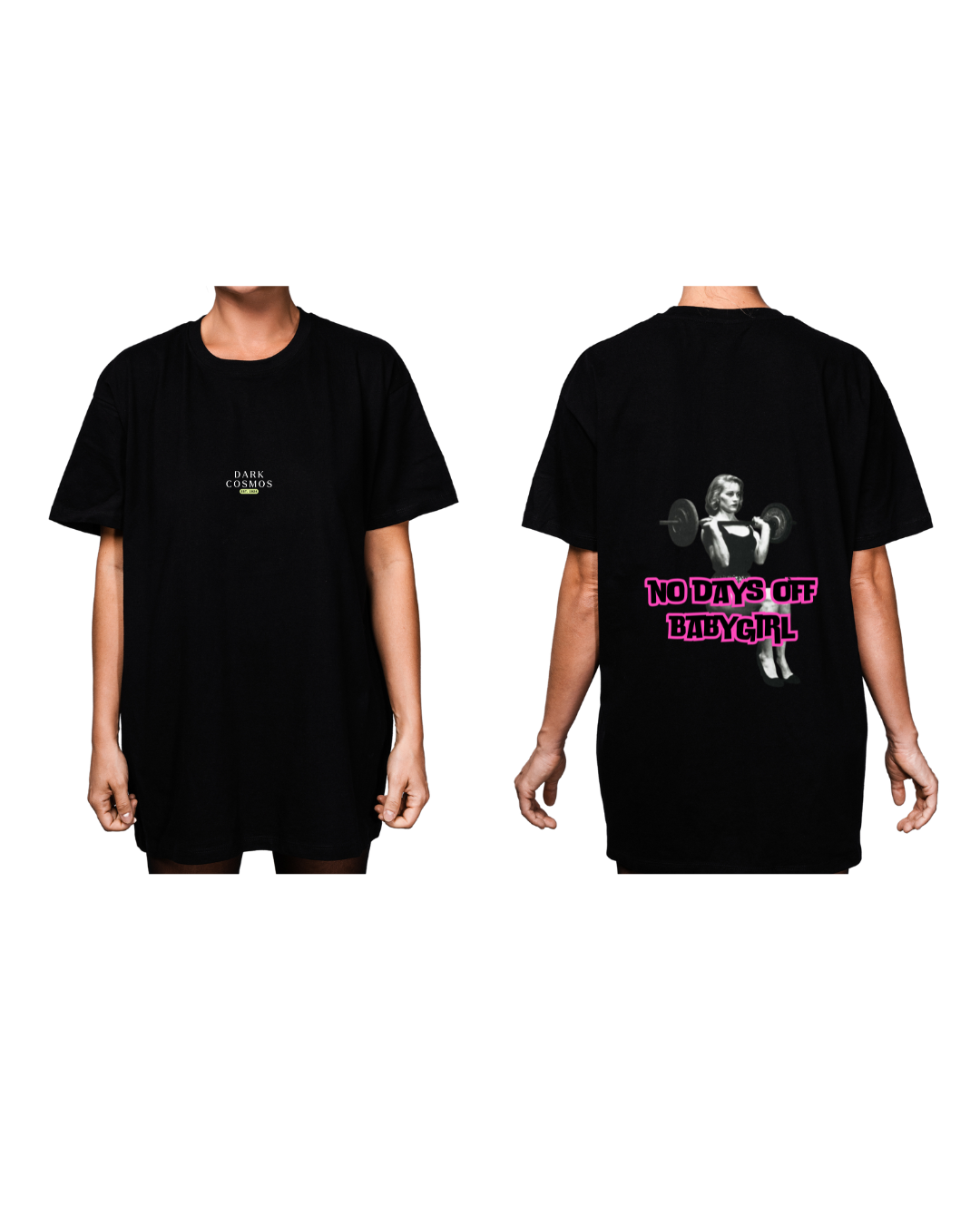 #8002 - Playera Oversized Gym "No Days Off Babygirl"