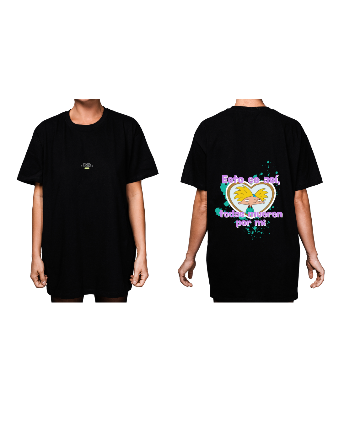 #3011 Playera Oversized Hey Arnold - Dark Cosmos MX