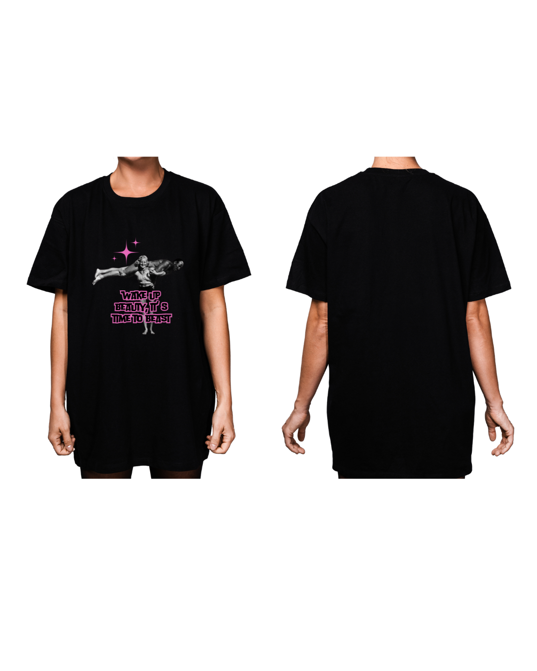 #8005 - Playera Oversized Gym "It's time to beast"